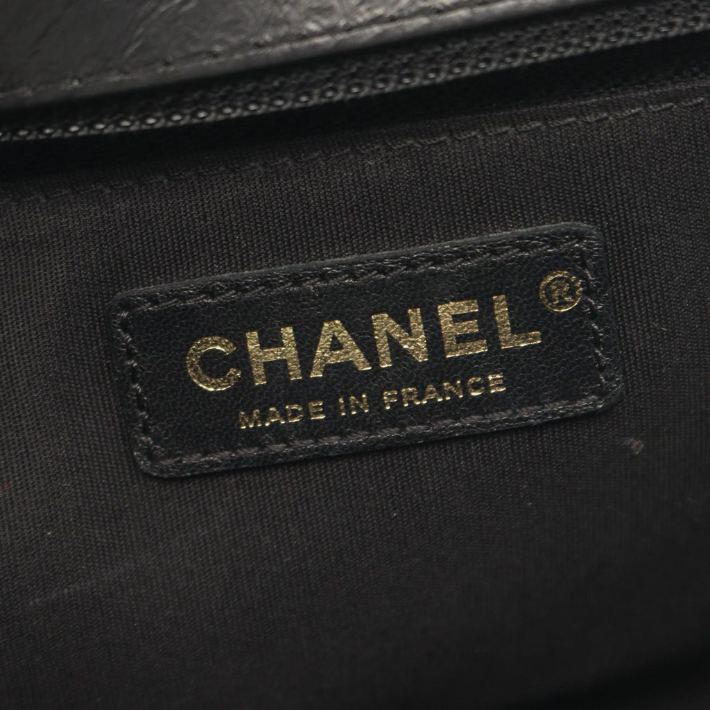 Chanel Shoulder Bag Mademoiselle Stitch Top Handle 2-Way Black Leather Chain — view 4