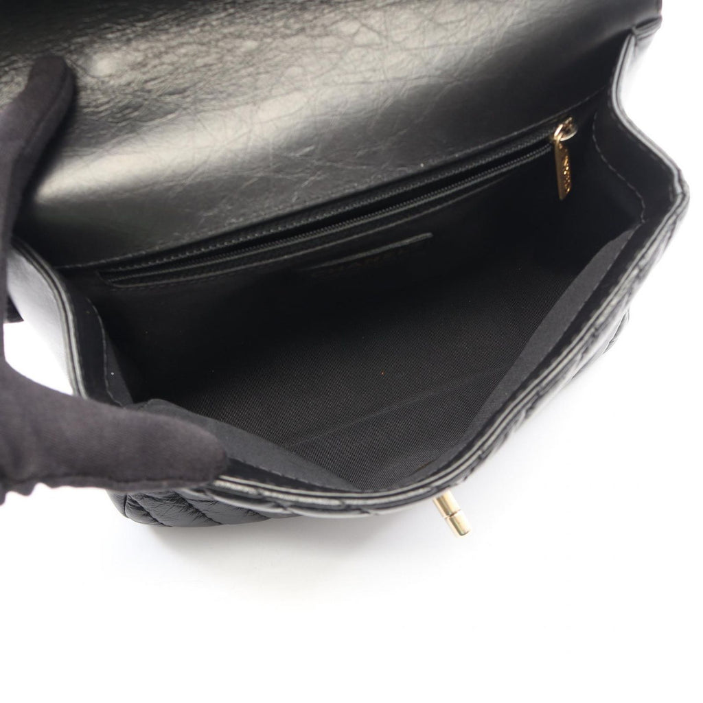 Chanel Shoulder Bag Mademoiselle Stitch Top Handle 2-Way Black Leather Chain — view 3