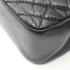 Chanel Shoulder Bag Mademoiselle Stitch Top Handle 2-Way Black Leather Chain — view 6