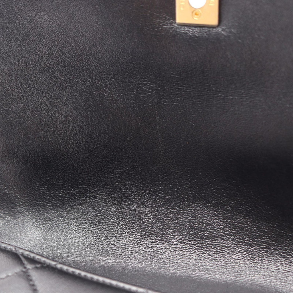 Chanel Shoulder Bag Quilted Black Leather Chain — view 6