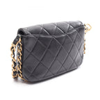 Chanel Shoulder Bag Quilted Black Leather Chain — view 2
