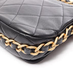 Chanel Shoulder Bag Quilted Black Leather Chain — view 7