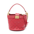 Chanel Shoulder Bag Boy 2-Way Red Lambskin Boy Small