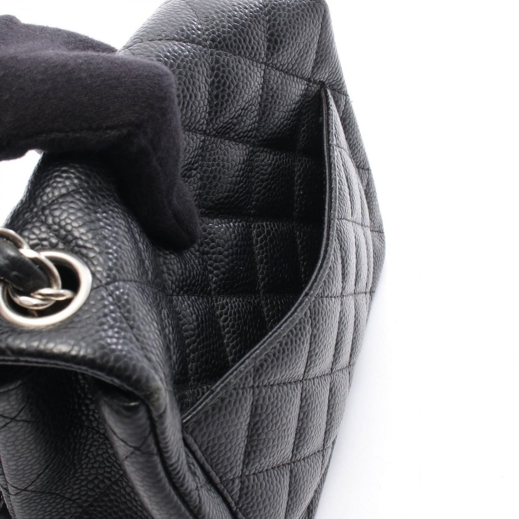 Chanel Shoulder Bag Mini Quilted Black Caviar Leather Chain — view 8