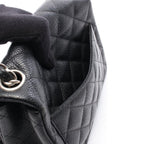 Chanel Shoulder Bag Mini Quilted Black Caviar Leather Chain — view 8