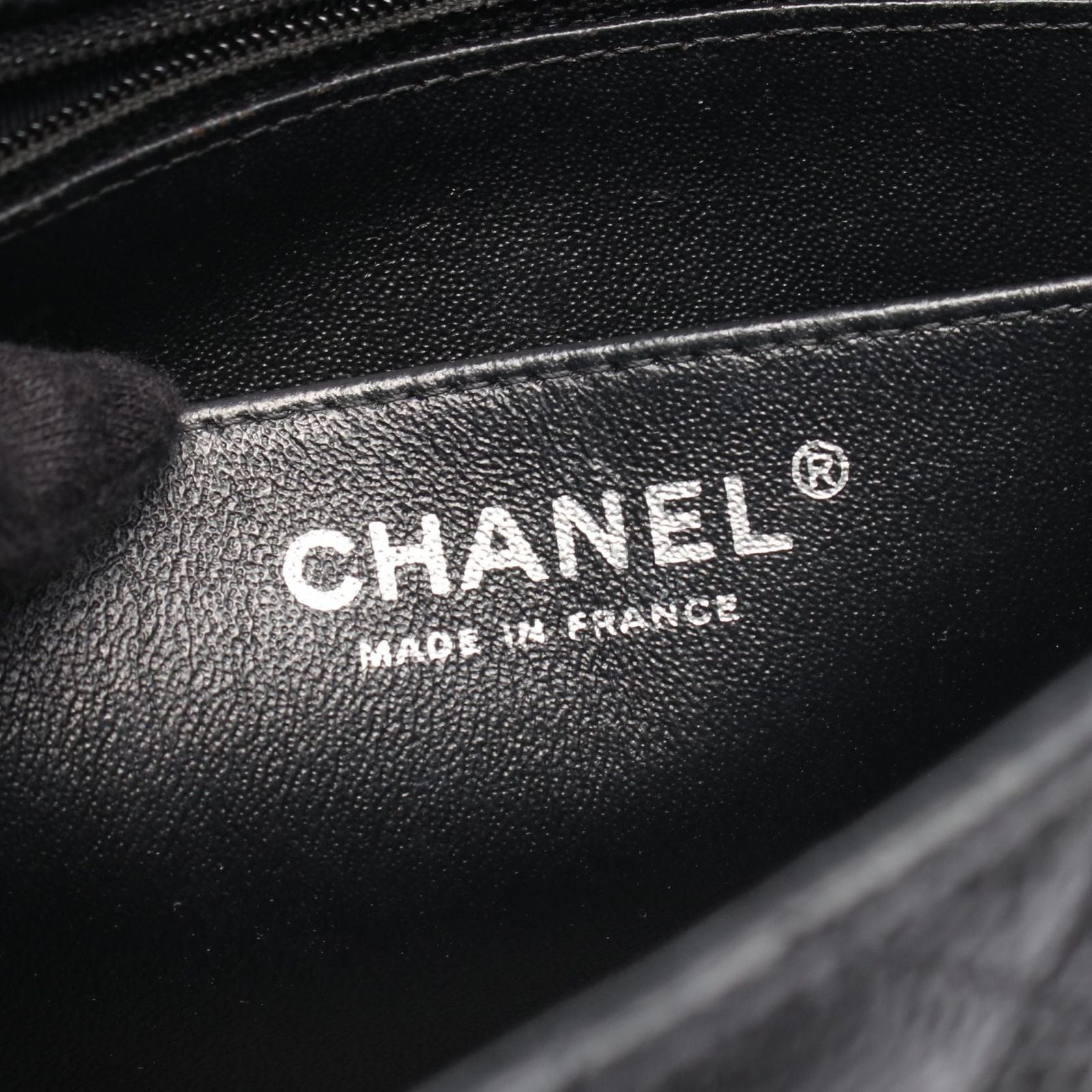 Chanel Shoulder Bag Mini Quilted Black Caviar Leather Chain — view 4