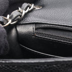 Chanel Shoulder Bag Mini Quilted Black Caviar Leather Chain — view 6