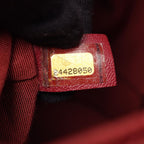 Chanel Shoulder Bag Chez Blanc Stitch Drawstring Wine Red Leather — view 5