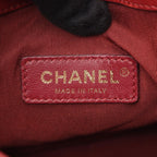Chanel Shoulder Bag Chez Blanc Stitch Drawstring Wine Red Leather — view 4