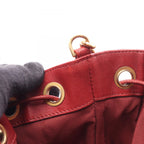 Chanel Shoulder Bag Chez Blanc Stitch Drawstring Wine Red Leather — view 6