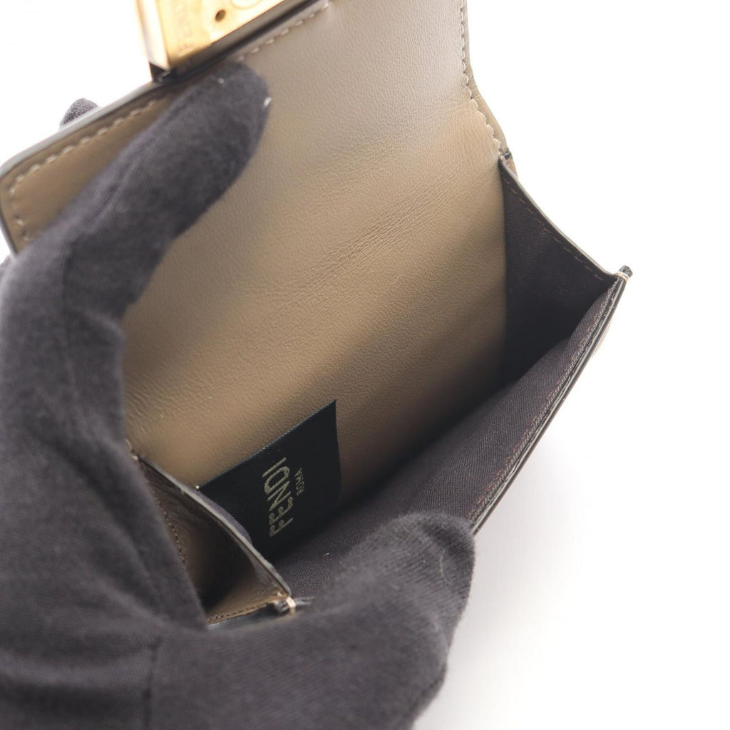 Fendi Trifold Wallet Baguette FF Logo Leather — view 4