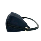 Gucci Logo Plate GG Pattern Canvas Leather Mini Handbag Pouch Black — view 6