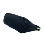 Gucci Logo Plate GG Pattern Canvas Leather Mini Handbag Pouch Black — view 8