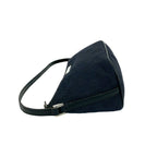 Gucci Logo Plate GG Pattern Canvas Leather Mini Handbag Pouch Black — view 5