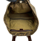 Fendi Zucca FF Pattern Canvas Leather Tote Business Brown — view 9
