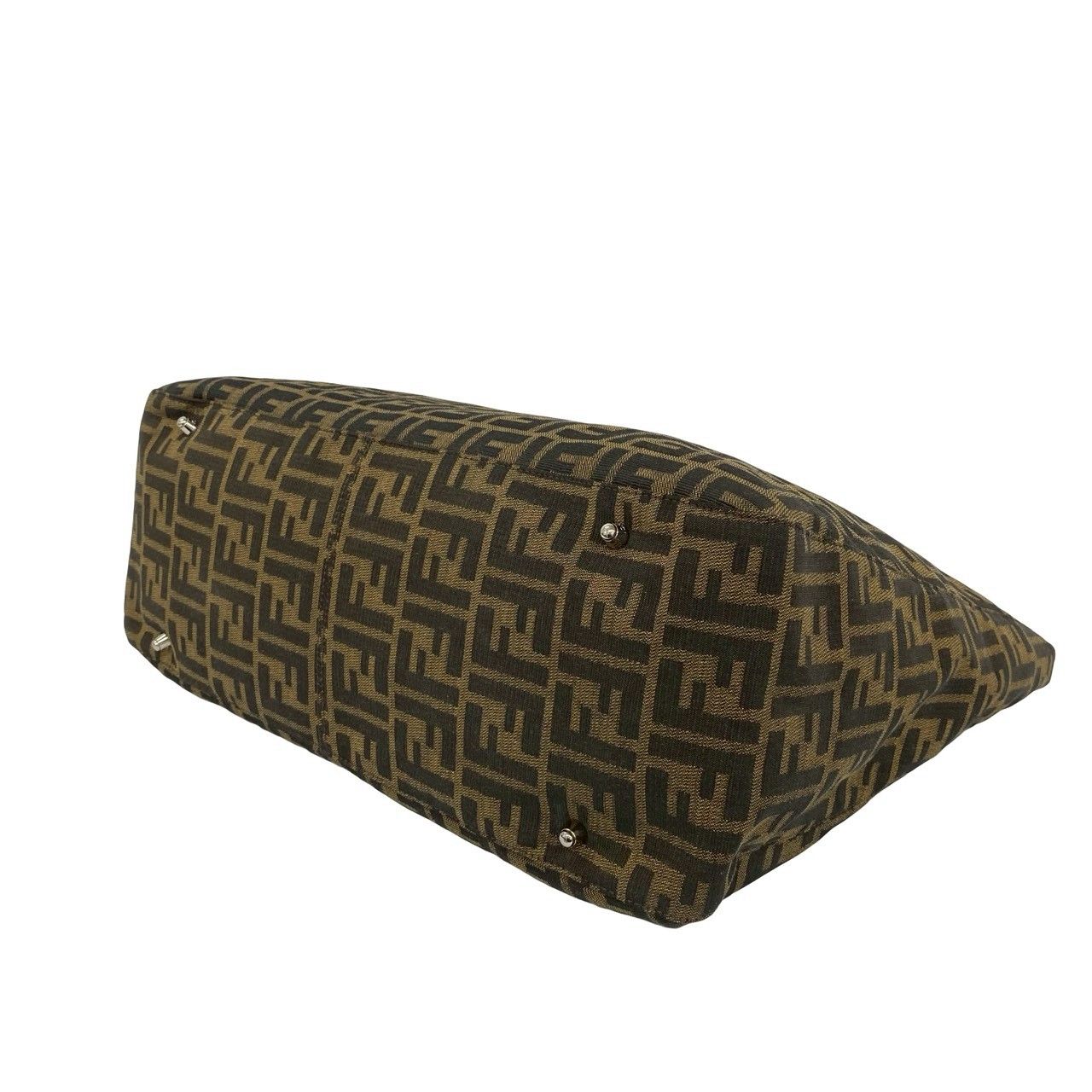 Fendi Zucca FF Pattern Canvas Leather Tote Business Brown — view 8