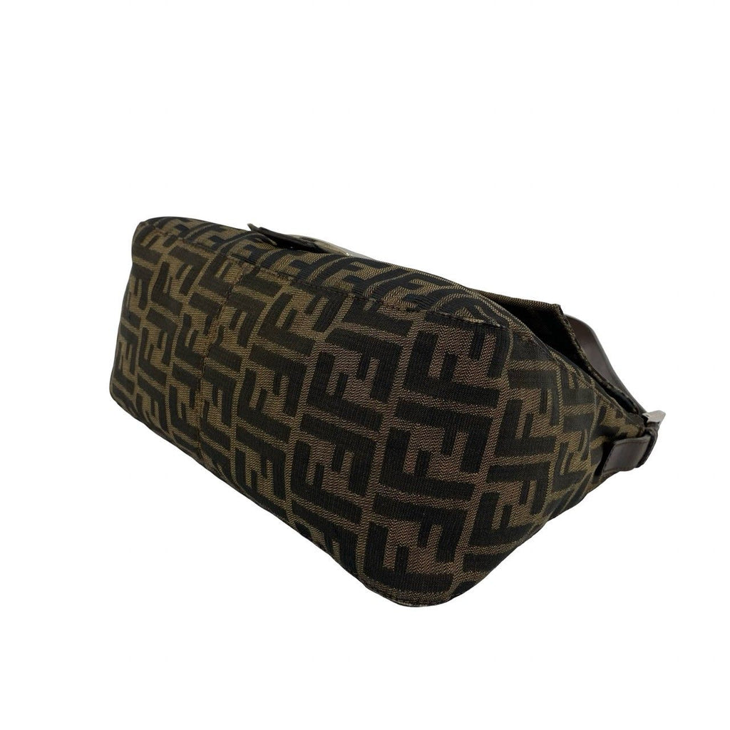 Fendi Mamma Bucket Zucca FF Pattern Canvas Leather Shoulder Bag Tote Brown — view 8