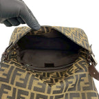Fendi Mamma Bucket Zucca FF Pattern Canvas Leather Shoulder Bag Tote Brown — view 9