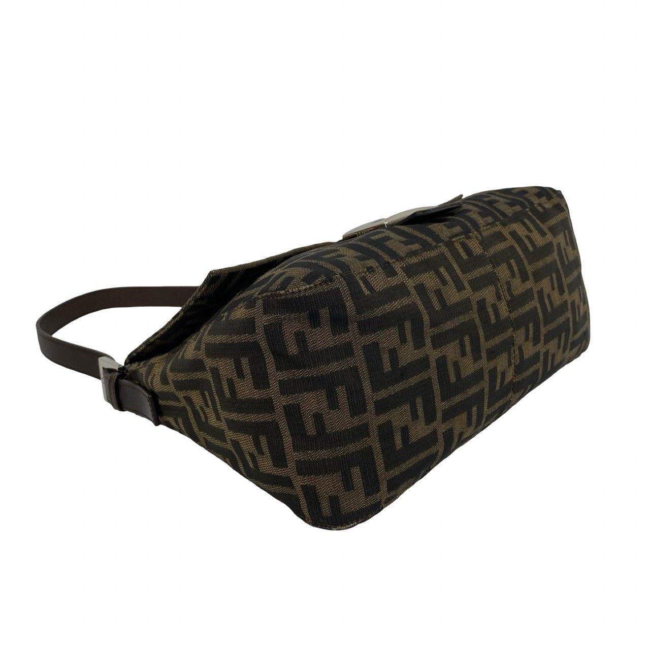 Fendi Mamma Bucket Zucca FF Pattern Canvas Leather Shoulder Bag Tote Brown — view 7