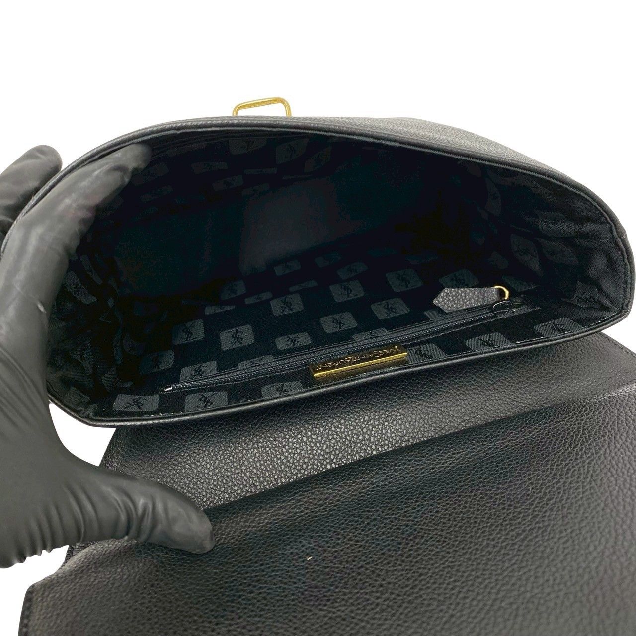 Saint Laurent Cutout Leather 2-Way Shoulder Bag Black — view 9
