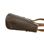 Celine Vintage Macadam Blason Triomphe Logo Leather Shoulder Bag Tote Brown — view 6