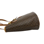 Celine Vintage Macadam Blason Triomphe Logo Leather Shoulder Bag Tote Brown — view 5
