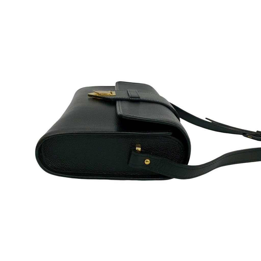 Saint Laurent YSL Logo Leather Shoulder Bag Pochette Black — view 6
