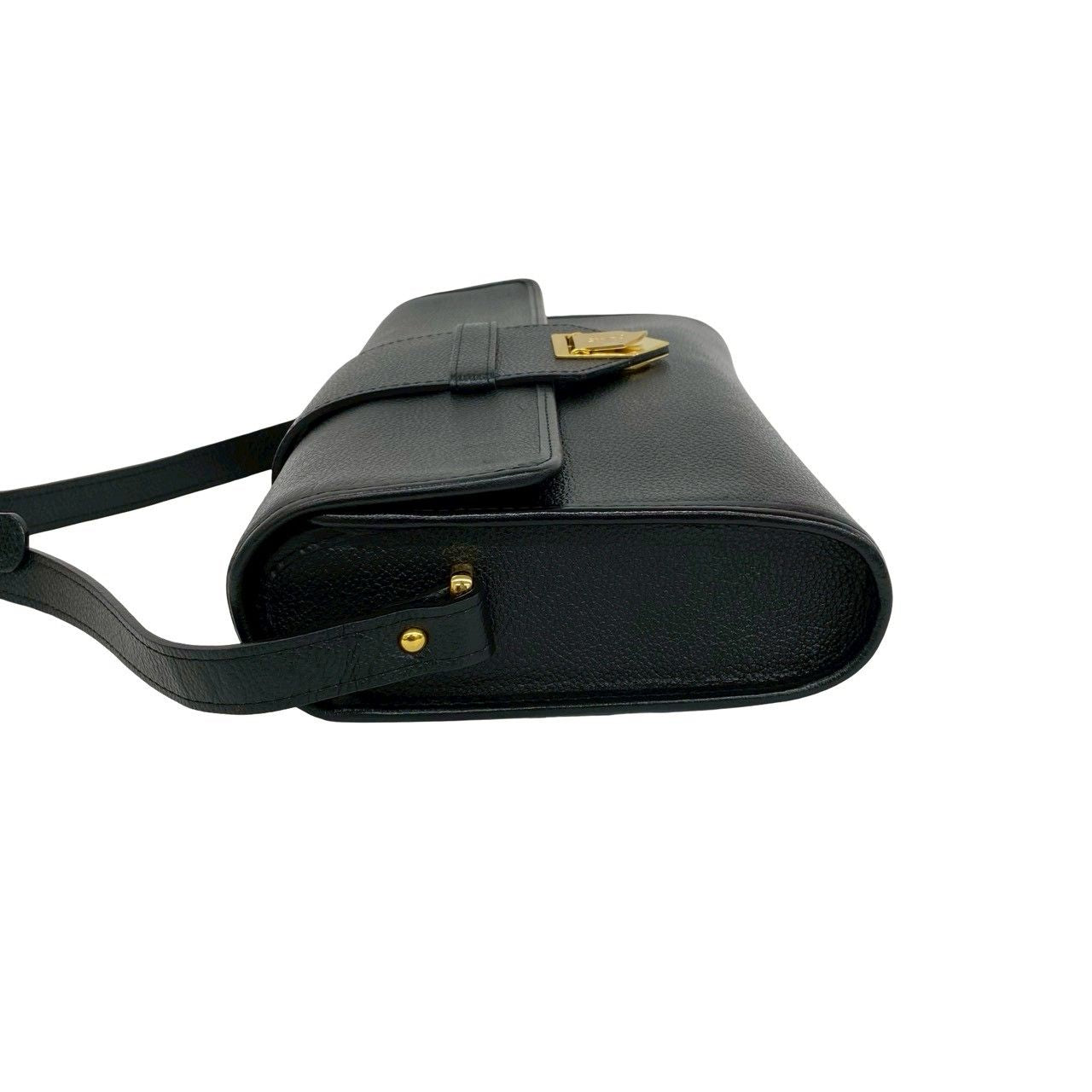Saint Laurent YSL Logo Leather Shoulder Bag Pochette Black — view 5