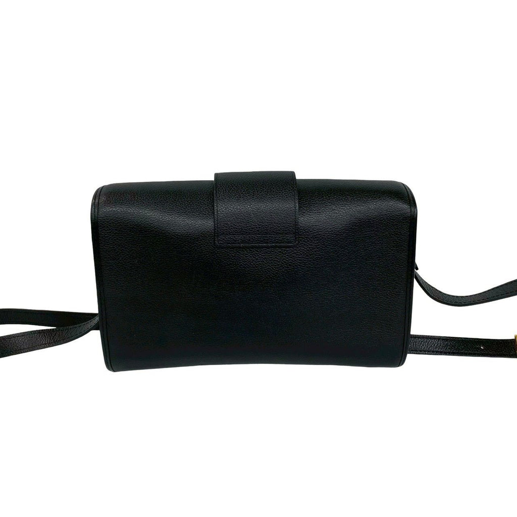 Saint Laurent YSL Logo Leather Shoulder Bag Pochette Black — view 3