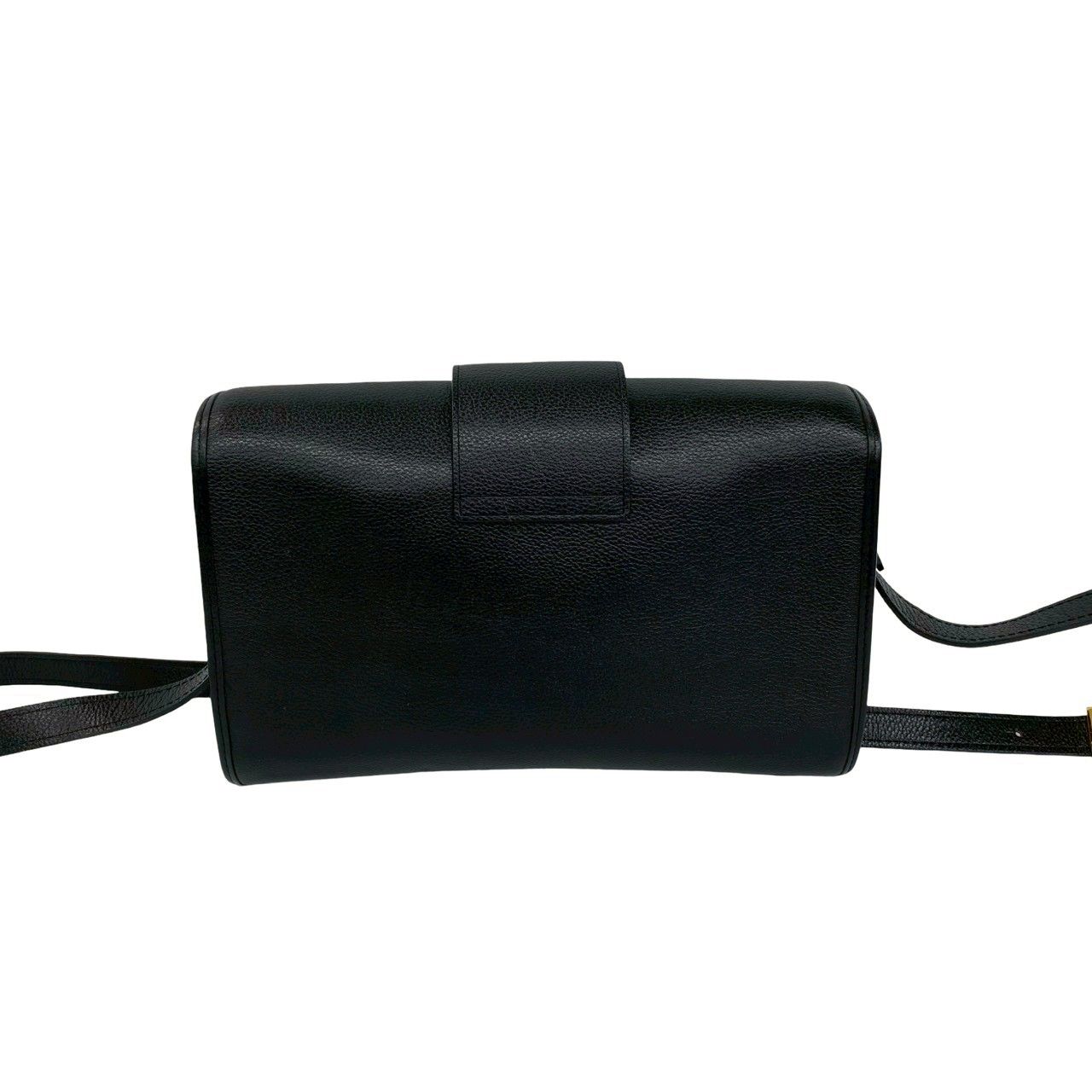 Saint Laurent YSL Logo Leather Shoulder Bag Pochette Black — view 3