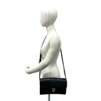 Saint Laurent YSL Logo Leather Shoulder Bag Pochette Black — view 2