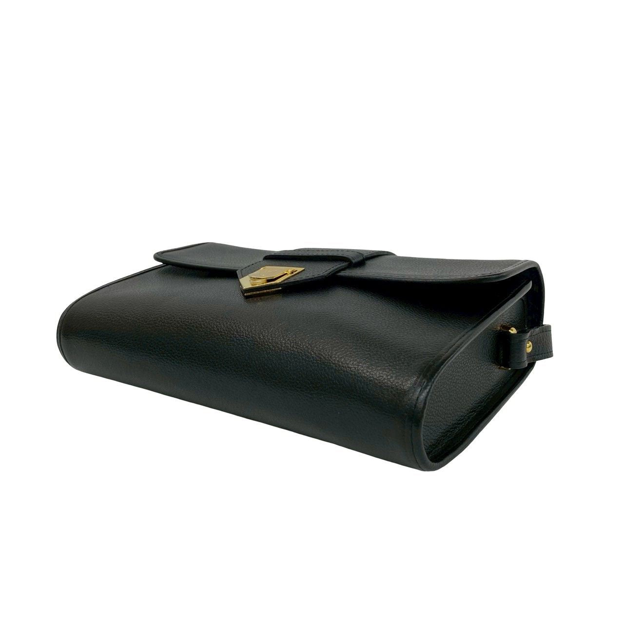 Saint Laurent YSL Logo Leather Shoulder Bag Pochette Black — view 8