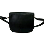 Saint Laurent Vintage YSL Logo Leather Shoulder Bag Semi Black — view 3