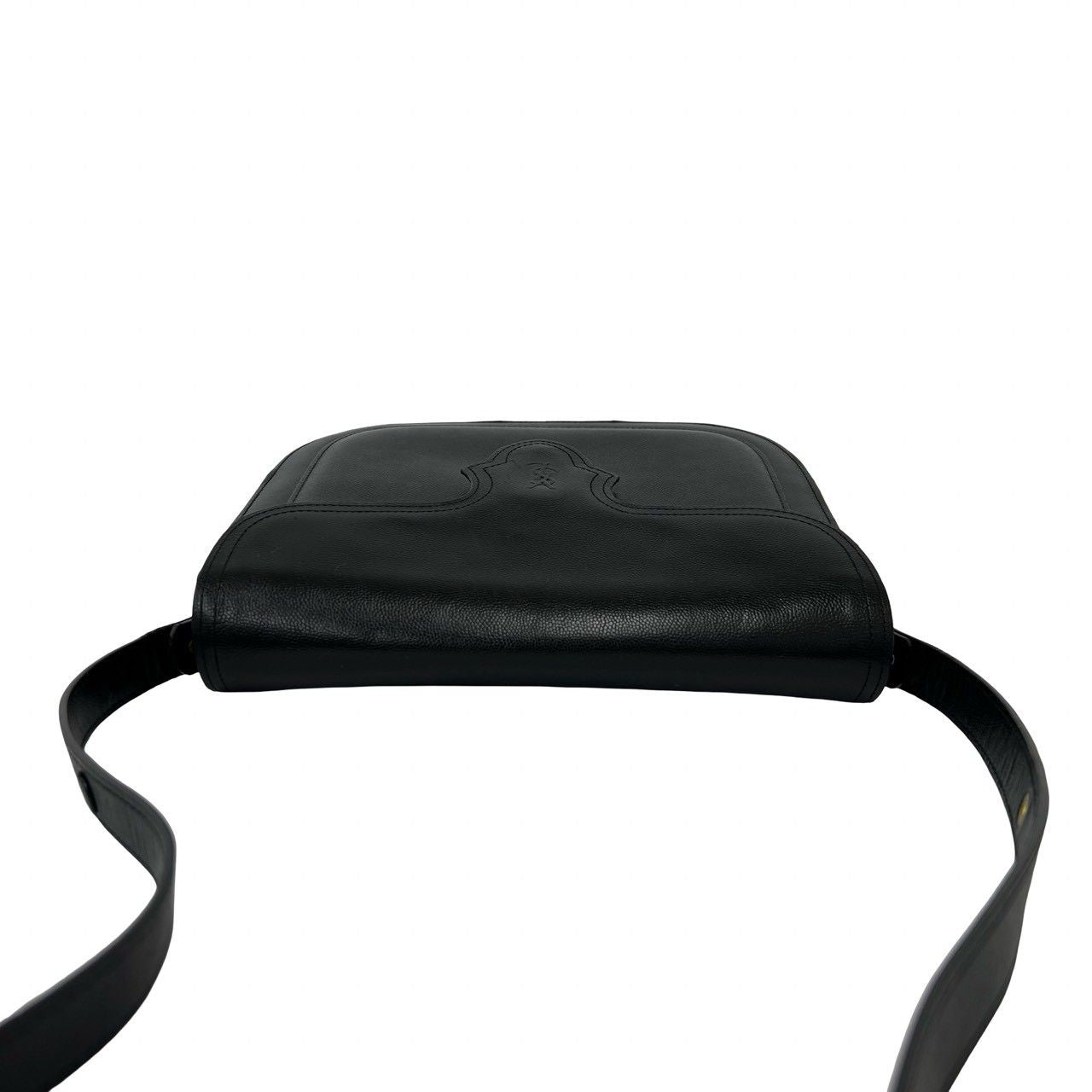 Saint Laurent Vintage YSL Logo Leather Shoulder Bag Semi Black — view 4
