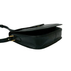 Saint Laurent Vintage YSL Logo Leather Shoulder Bag Semi Black — view 7