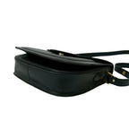 Saint Laurent Vintage YSL Logo Leather Shoulder Bag Semi Black — view 8