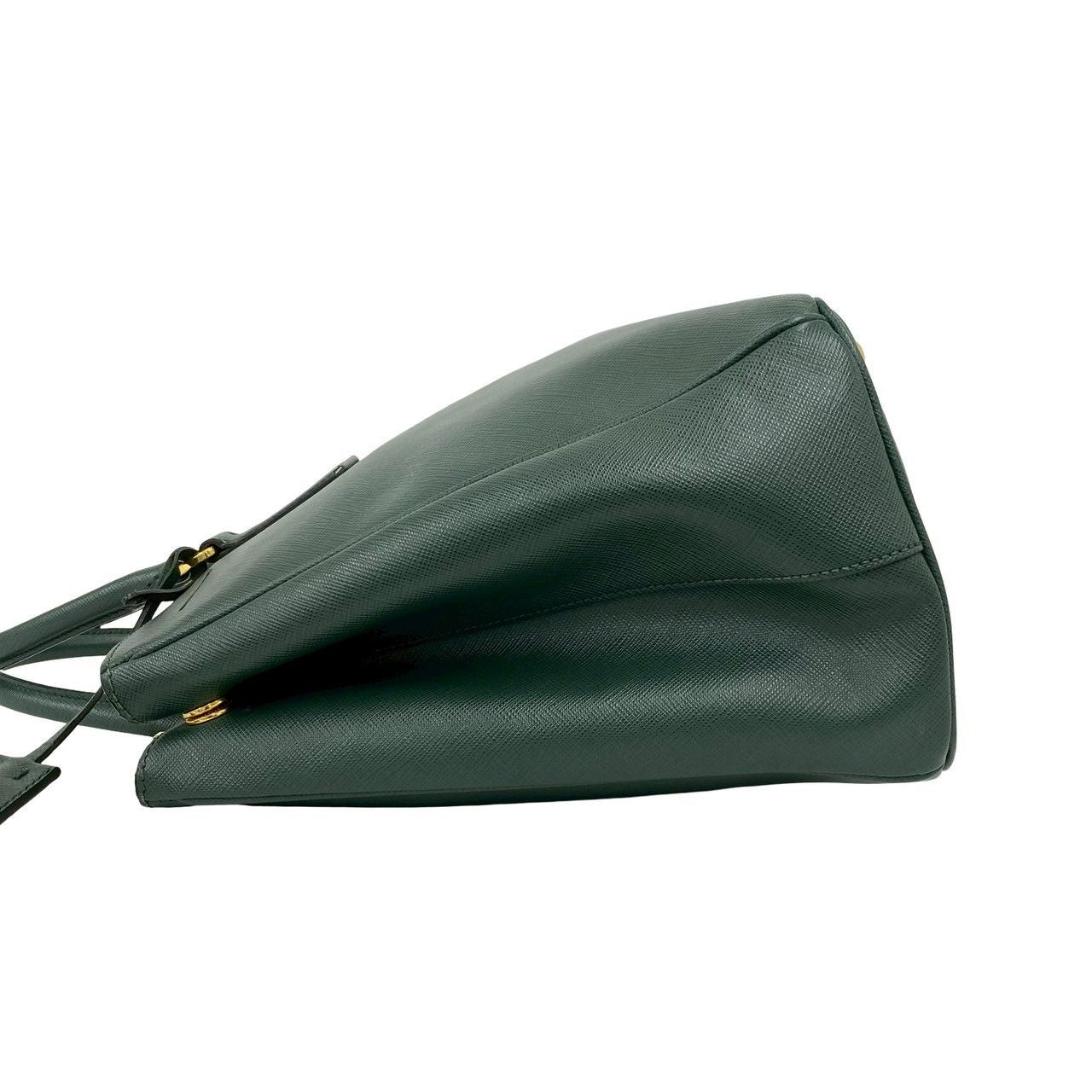 Prada Leather 2-Way Shoulder Bag Tote Green — view 5