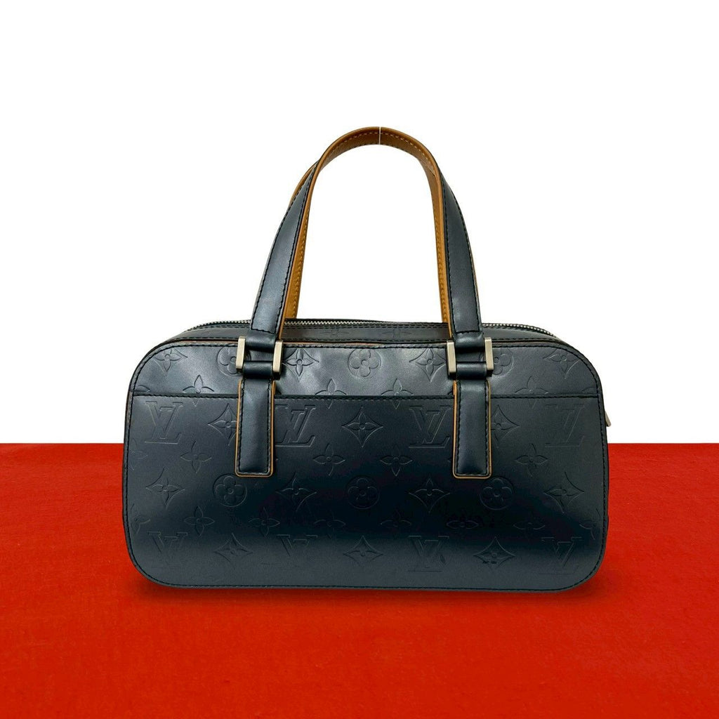 Louis Vuitton Shelton Monogram Matte Leather Mini Boston Bag Navy