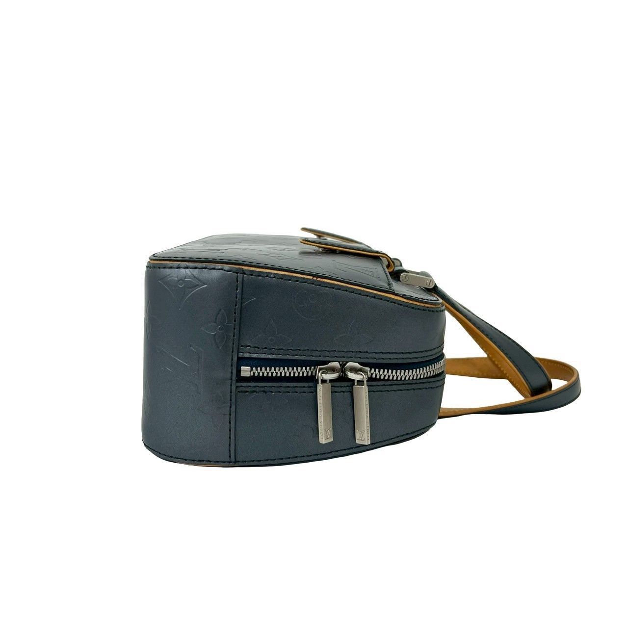 Louis Vuitton Shelton Monogram Matte Leather Mini Boston Bag Navy — view 6