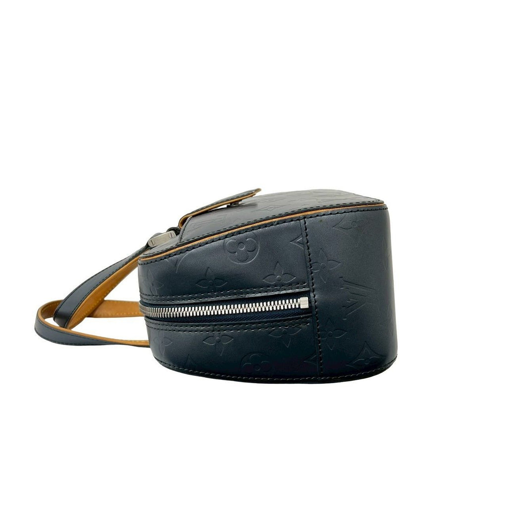 Louis Vuitton Shelton Monogram Matte Leather Mini Boston Bag Navy — view 5
