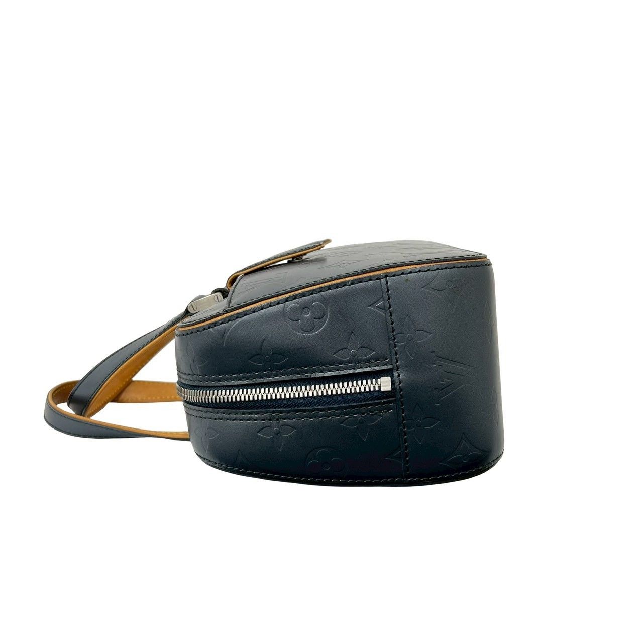Louis Vuitton Shelton Monogram Matte Leather Mini Boston Bag Navy — view 5