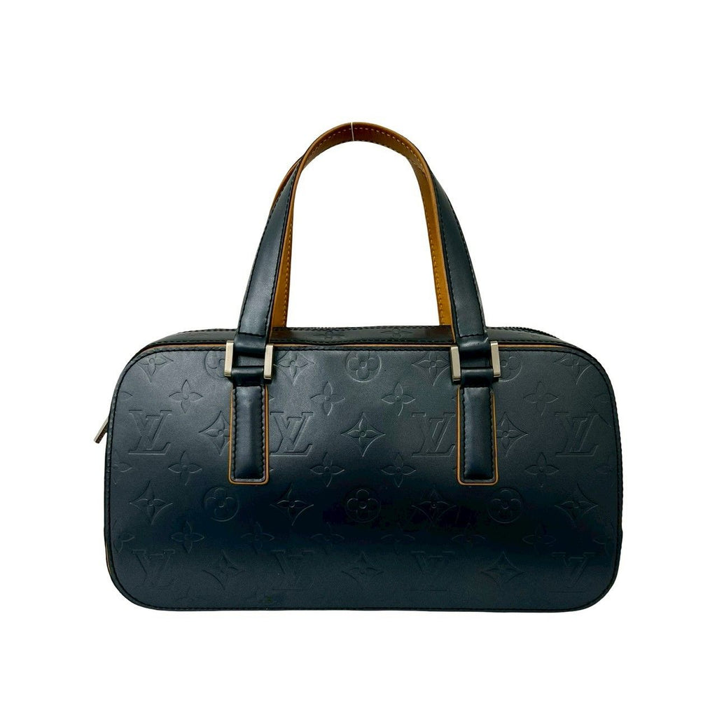 Louis Vuitton Shelton Monogram Matte Leather Mini Boston Bag Navy — view 3