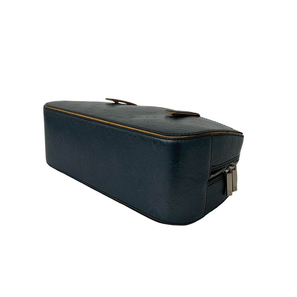 Louis Vuitton Shelton Monogram Matte Leather Mini Boston Bag Navy — view 8