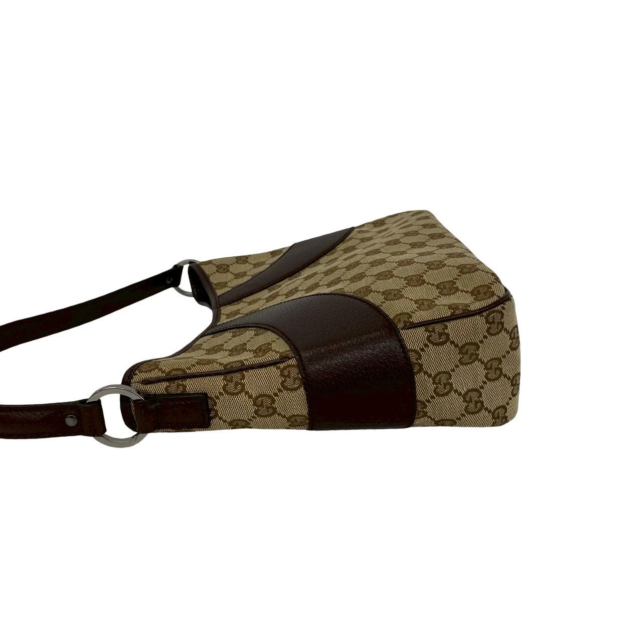 Gucci GG Pattern Canvas Leather Shoulder Bag Mini Tote Brown — view 5