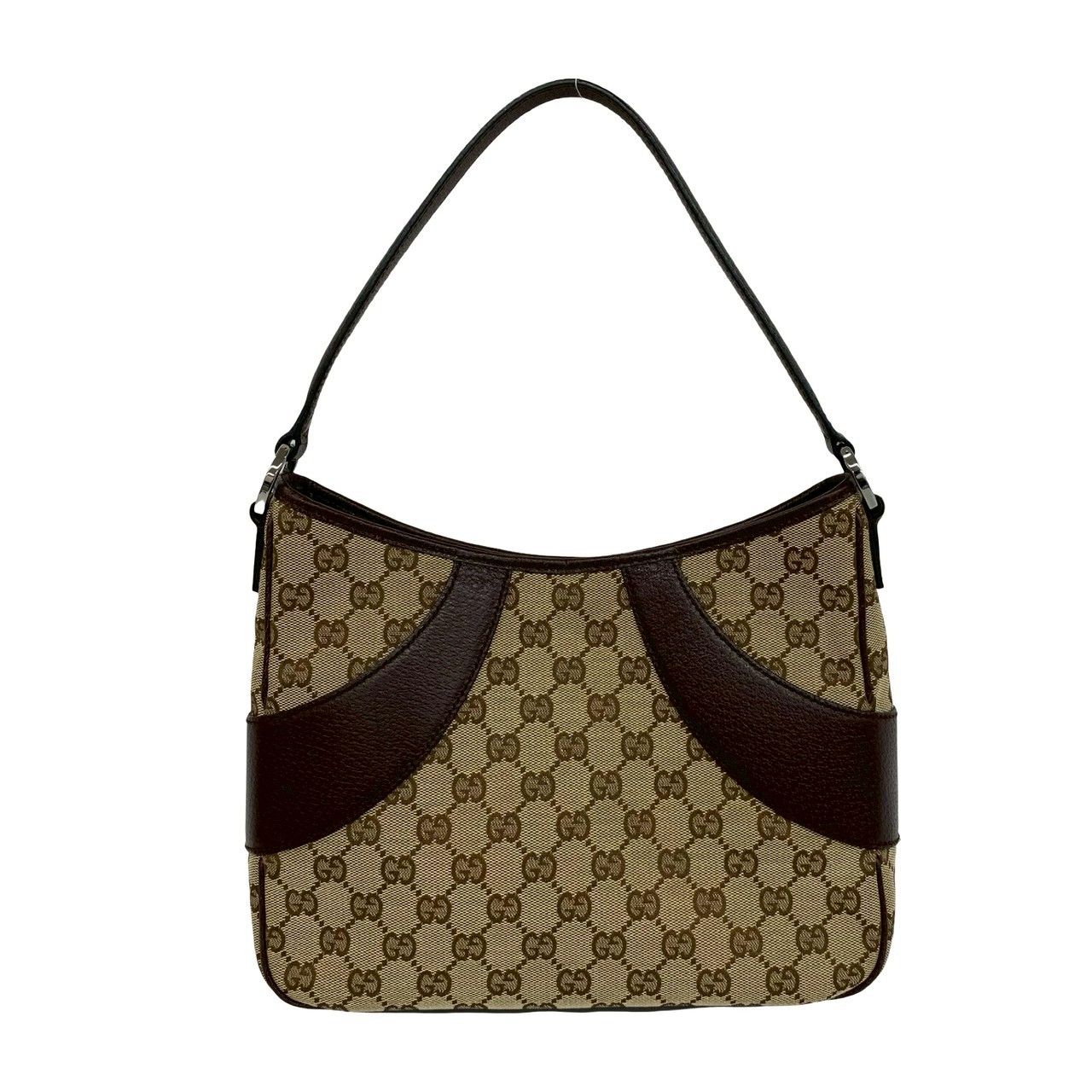 Gucci GG Pattern Canvas Leather Shoulder Bag Mini Tote Brown — view 3