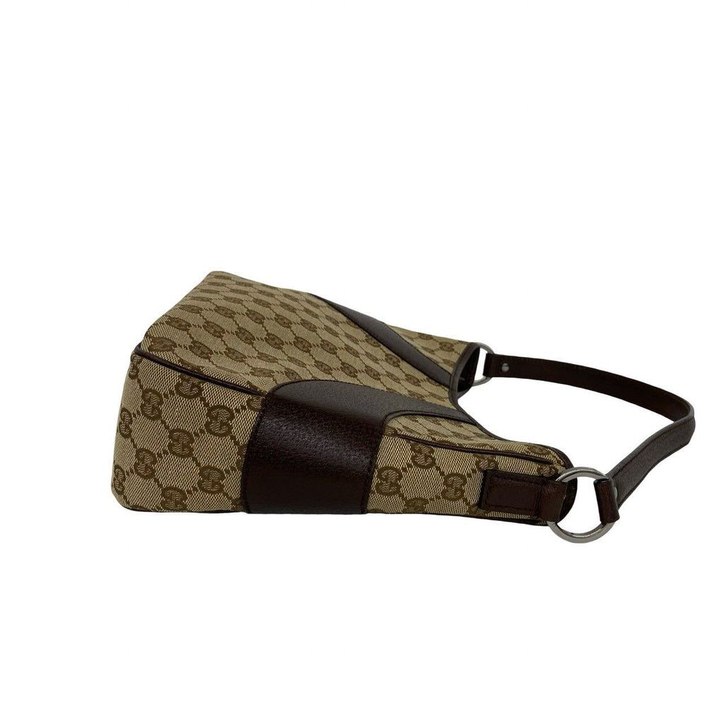 Gucci GG Pattern Canvas Leather Shoulder Bag Mini Tote Brown — view 6
