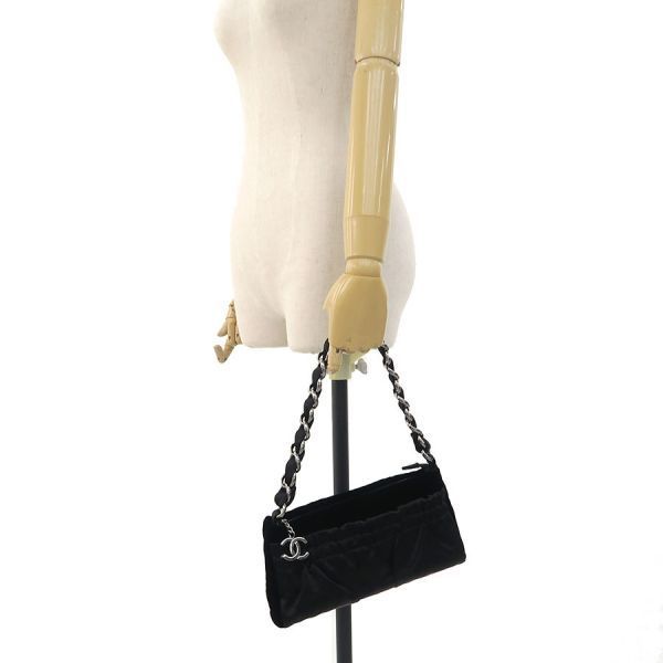Chanel Bellows Satin Chain Clutch — view 9
