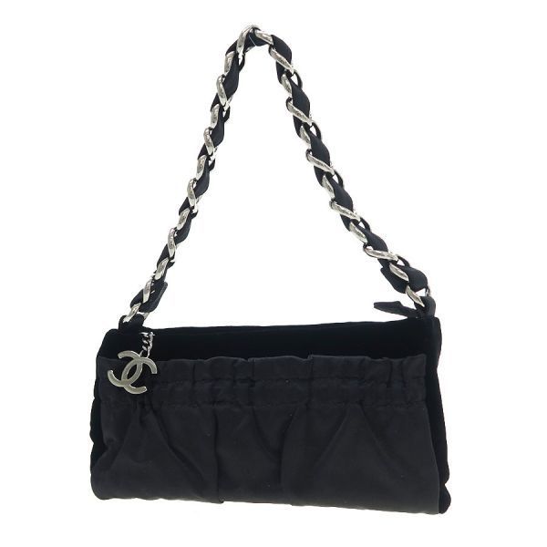 Chanel Bellows Satin Chain Clutch