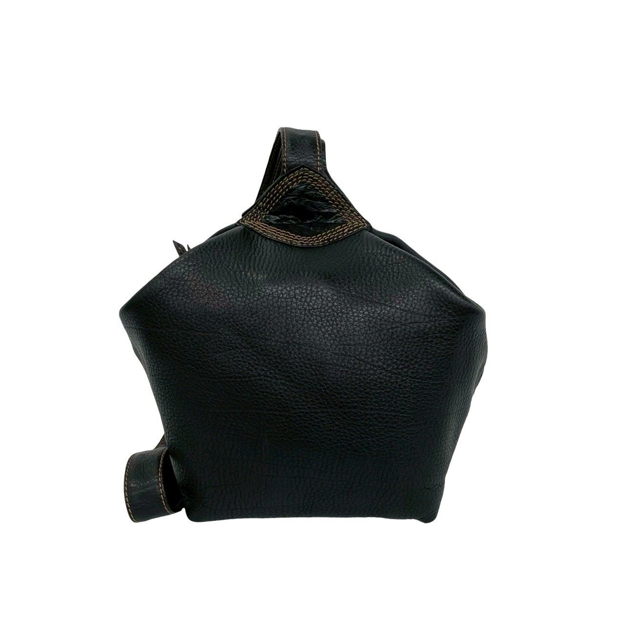Loewe Vintage Anagram Logo Leather Shoulder Bag Mini Tote Black — view 3