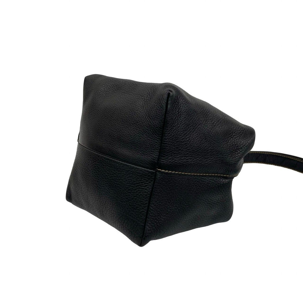 Loewe Vintage Anagram Logo Leather Shoulder Bag Mini Tote Black — view 8